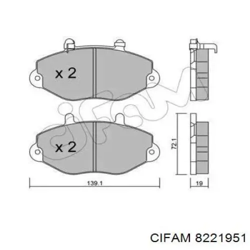 Гальмівні колодки Cifam 8221951 ціна, від 16.51 USD