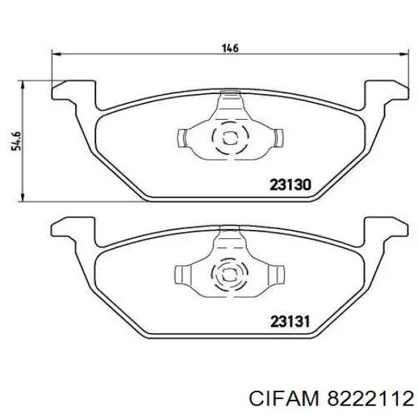 Купити 8222112 Cifam Колодки гальмівні передні, дискові