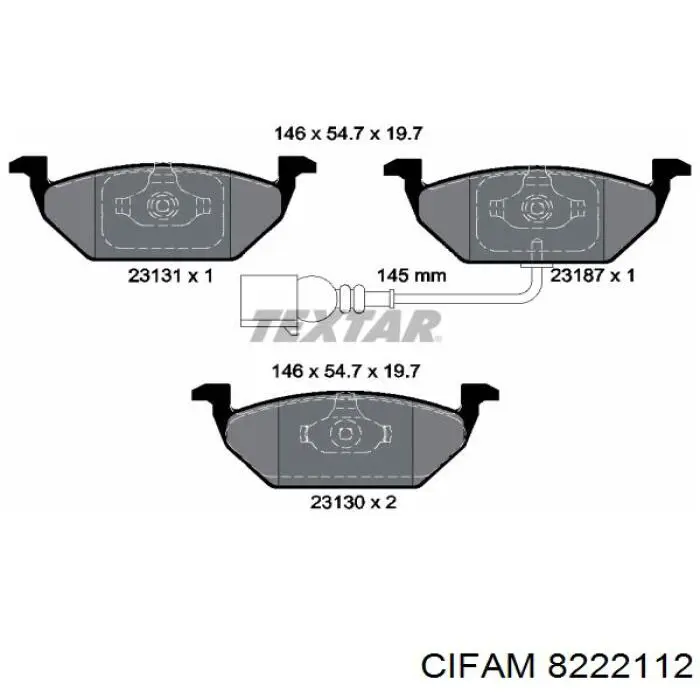 Гальмівні колодки Cifam 8222112 ціна, від 21.78 USD