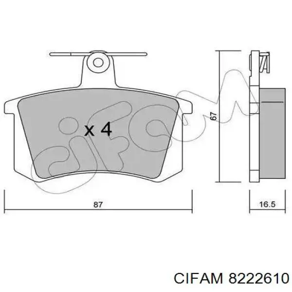 Купити 8222610 Cifam Задні колодки