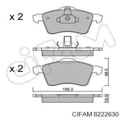 Гальмівні колодки Cifam 8222630 ціна, від 19.02 USD