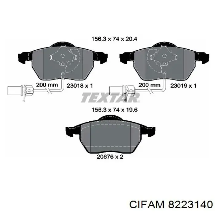 Гальмівні колодки Cifam 8223140 ціна, від 23.96 USD