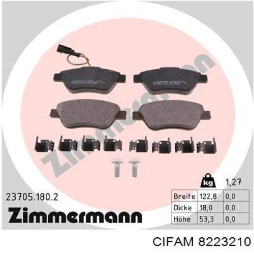 Тормозні колодки Cifam 8223210