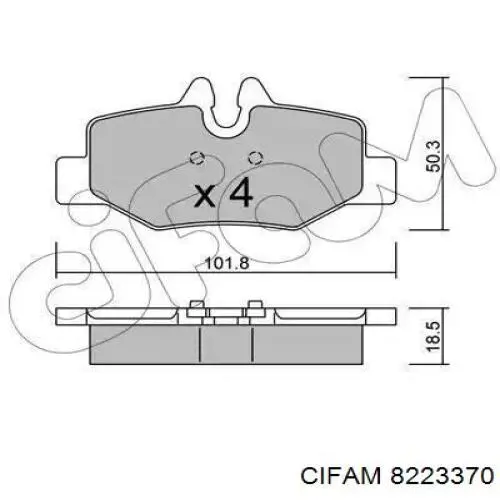 Купити 8223370 Cifam Задні колодки