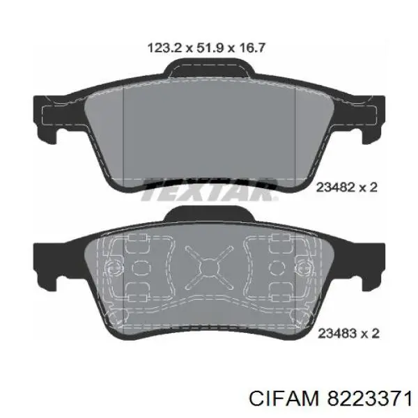 8223371 Cifam Колодки гальмівні задні, дискові