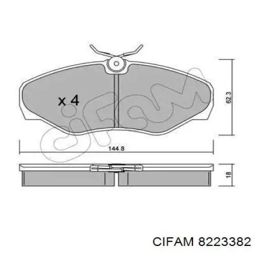Гальмівні колодки Cifam 8223382 ціна, від 22.78 USD
