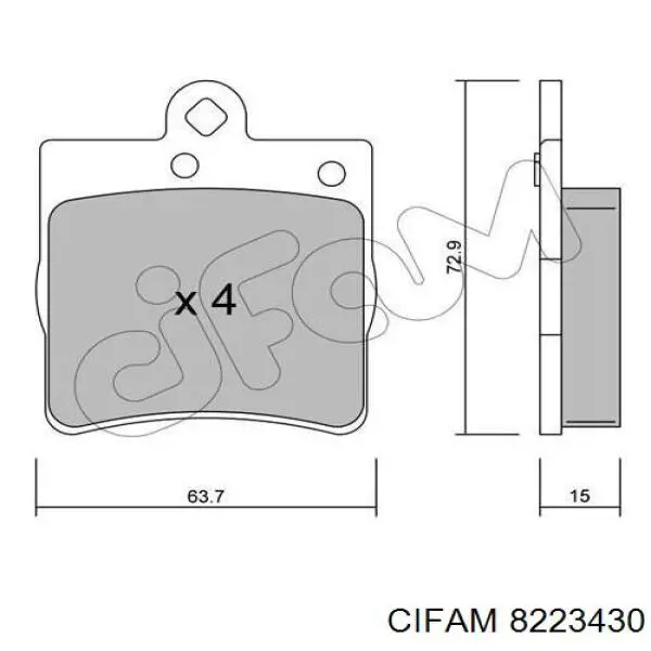 Колодки гальмові задні, дискові 8223430 Cifam