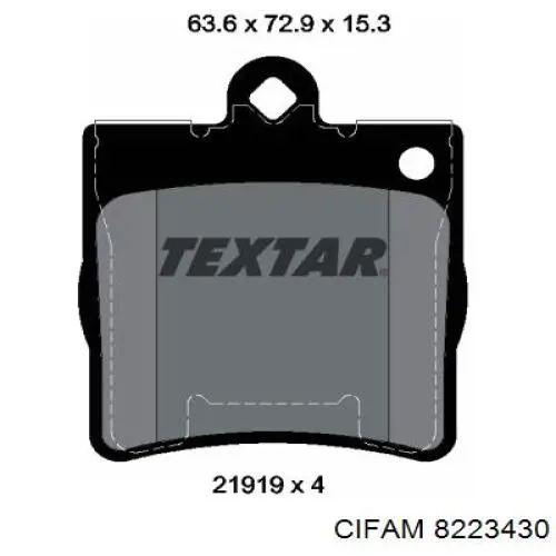 Задні гальмівні колодки Cifam 8223430 ціна, від 15.09 USD