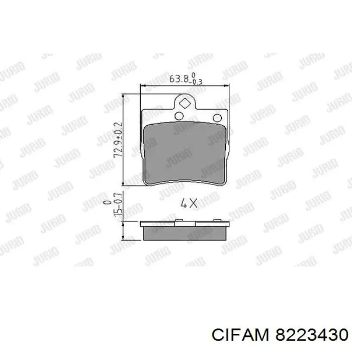 Купити 8223430 Cifam Задні колодки