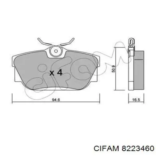 Задні гальмівні колодки Cifam 8223460 ціна, від 15.04 USD