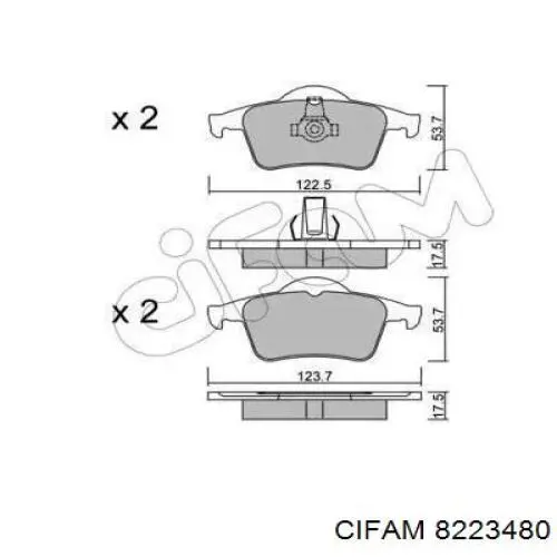 Задні гальмівні колодки Cifam 8223480 ціна, від 17.44 USD