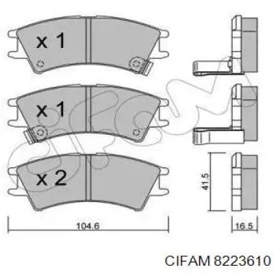 Гальмівні колодки Cifam 8223610 ціна, від 15.24 USD