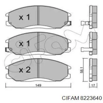 Купити 8223640 Cifam Колодки гальмівні передні, дискові