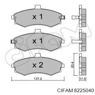 Гальмівні колодки Cifam 8225040 ціна, від 17.73 USD