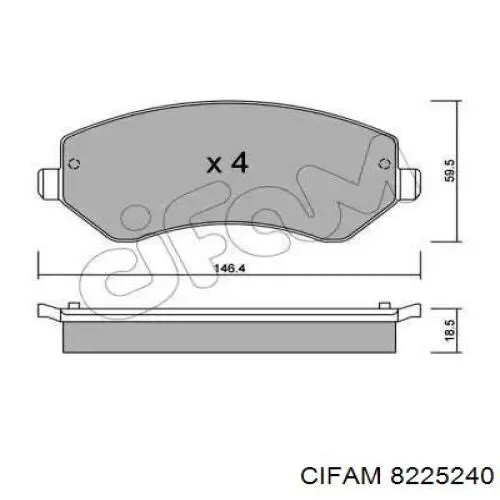 Гальмівні колодки Cifam 8225240 ціна, від 23.79 USD
