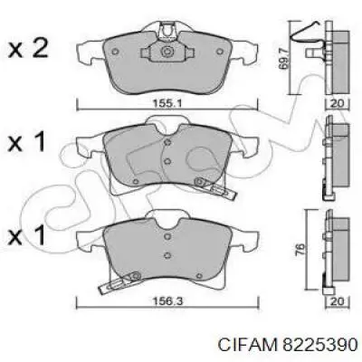 Гальмівні колодки Cifam 8225390 ціна, від 23.62 USD