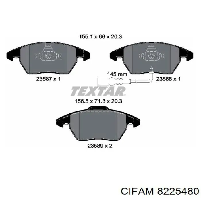 Тормозні колодки Cifam 8225480