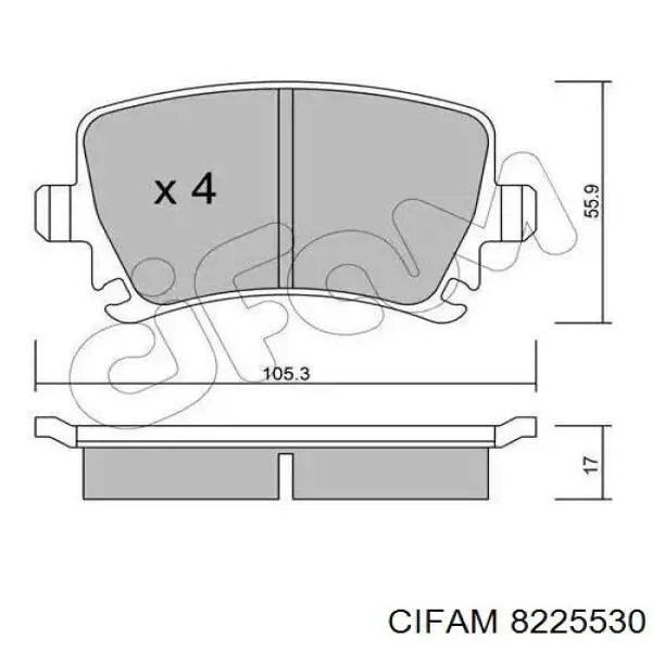 8225530 Cifam Колодки гальмівні задні, дискові