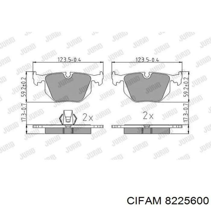 Задні гальмівні колодки Cifam 8225600 ціна, від 19.63 USD