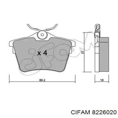 Колодки гальмові задні, дискові 8226020 Cifam