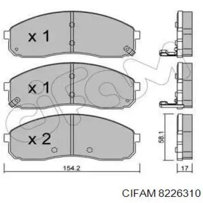 Гальмівні колодки Cifam 8226310 ціна, від 29.37 USD