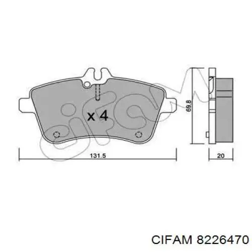 Гальмівні колодки Cifam 8226470 ціна, від 26.33 USD