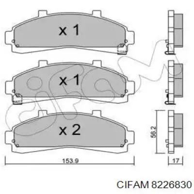 Купити 8226830 Cifam Колодки гальмівні передні, дискові