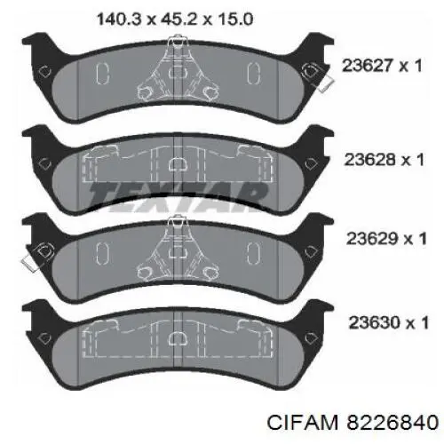 Колодки гальмові задні, дискові 8226840 Cifam