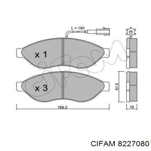 Гальмівні колодки Cifam 8227080 ціна, від 28.47 USD