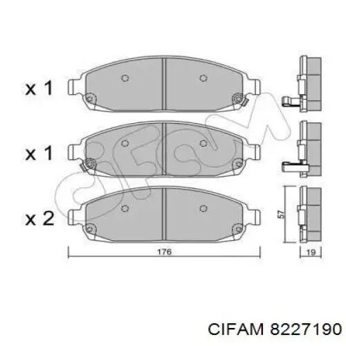 Гальмівні колодки Cifam 8227190 ціна, від 32.71 USD