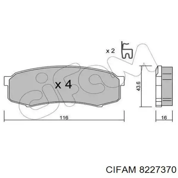 Купити 8227370 Cifam Задні колодки
