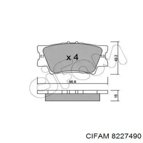 Задні гальмівні колодки Cifam 8227490 ціна, від 15.83 USD