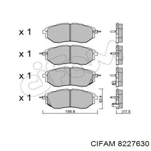 Гальмівні колодки Cifam 8227630 ціна, від 31.76 USD