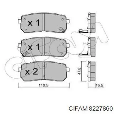 Задні гальмівні колодки Cifam 8227860 ціна, від 19.00 USD