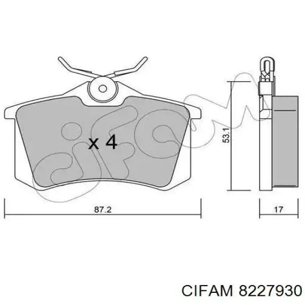 Тормозні колодки Cifam 8227930
