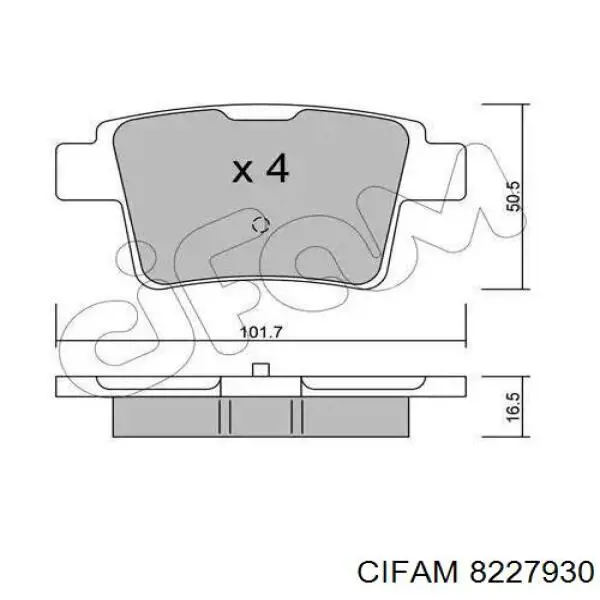 8227930 Cifam Передні гальмівні колодки
