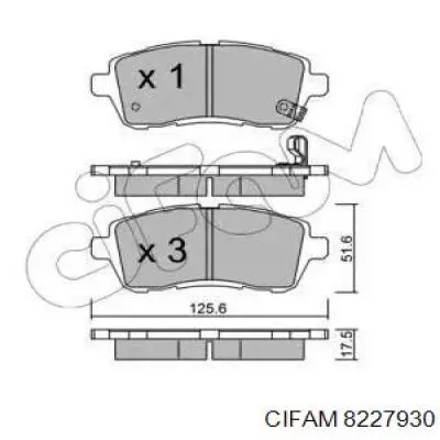 Колодки гальмівні передні, дискові 8227930 Cifam