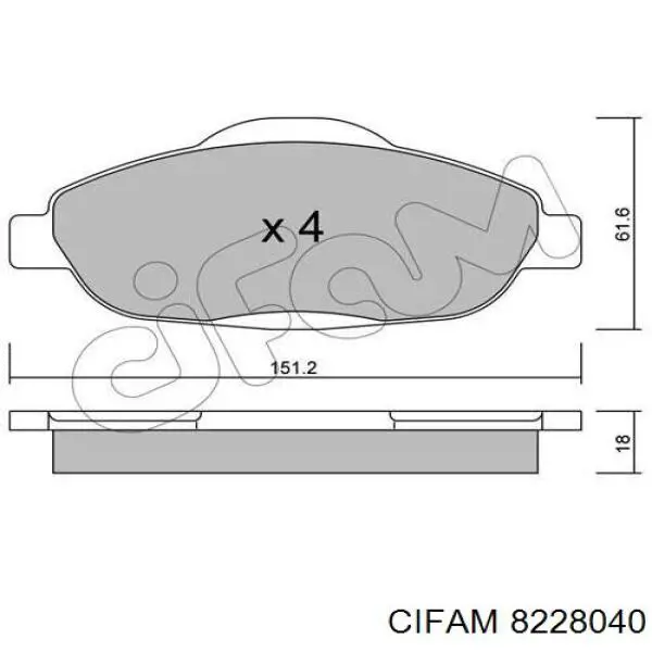 Гальмівні колодки Cifam 8228040 ціна, від 24.04 USD