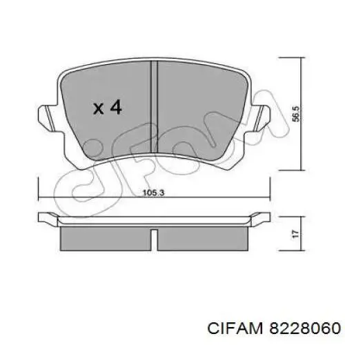 Задні гальмівні колодки Cifam 8228060 ціна, від 19.74 USD