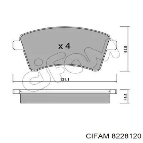 Гальмівні колодки Cifam 8228120 ціна, від 19.73 USD