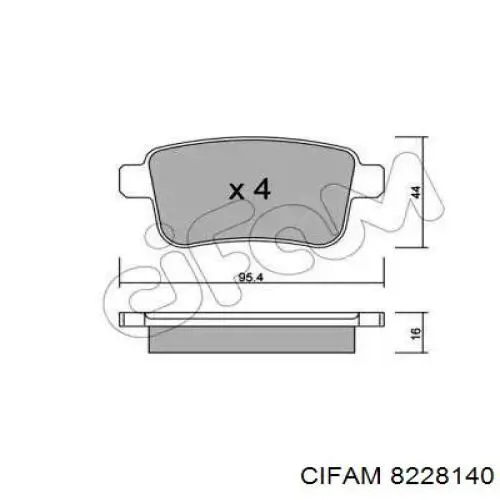 Задні гальмівні колодки Cifam 8228140 ціна, від 16.43 USD