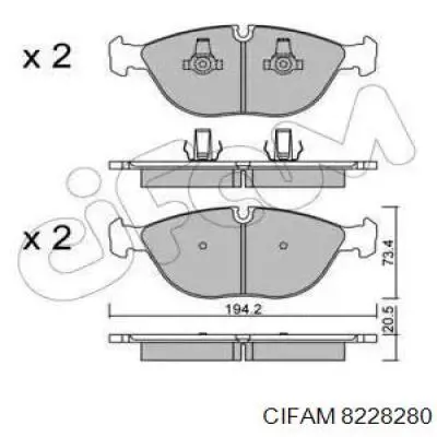 Гальмівні колодки Cifam 8228280 ціна, від 41.61 USD