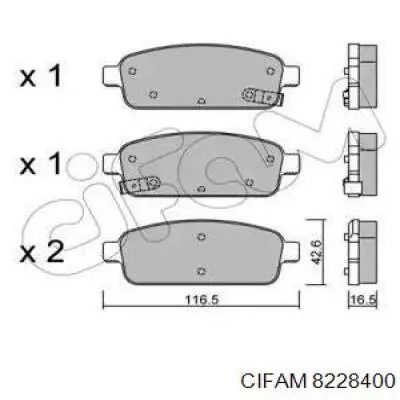 Задні гальмівні колодки Cifam 8228400 ціна, від 15.27 USD