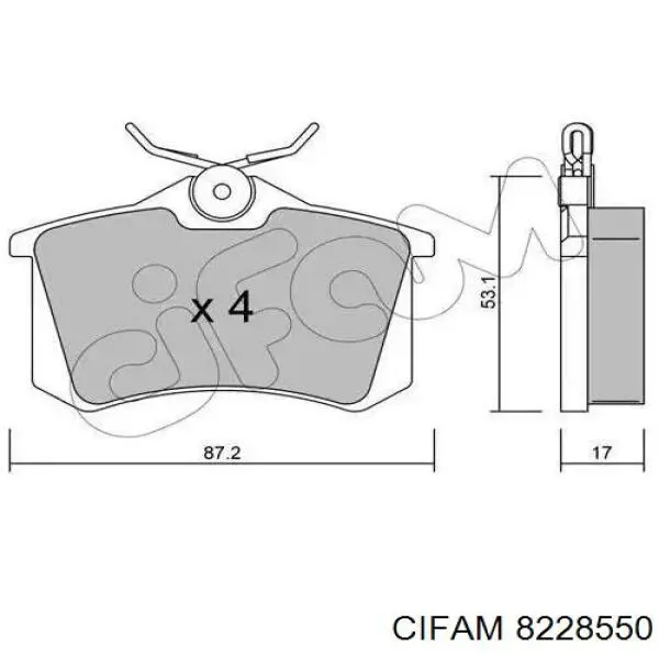 Задні гальмівні колодки 8228550 Cifam