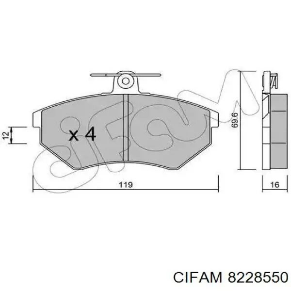 Задні дискові колодки Cifam 8228550