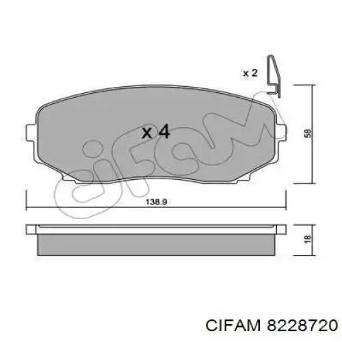 Гальмівні колодки Cifam 8228720 ціна, від 21.71 USD