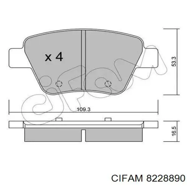 8228890 Cifam Колодки гальмівні задні, дискові