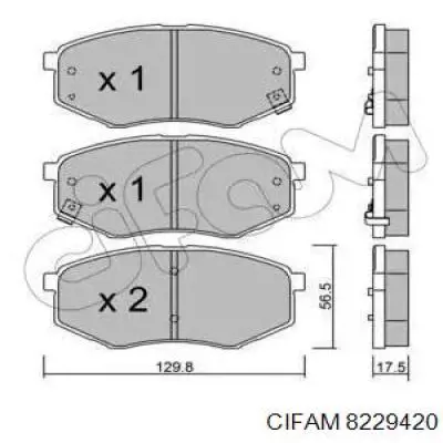 8229420 Cifam Передні гальмівні колодки