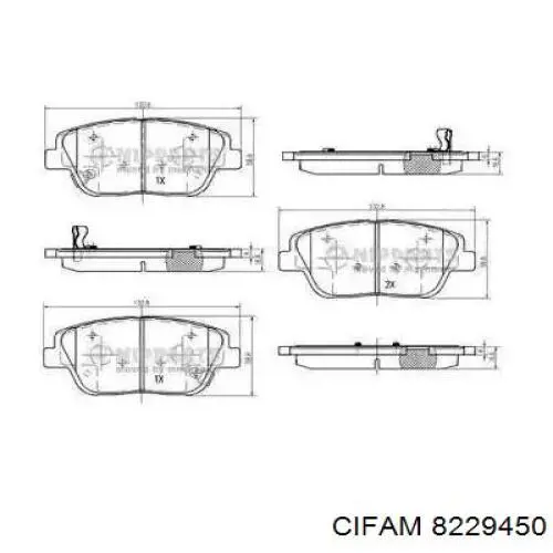 Купити 8229450 Cifam Колодки гальмівні передні, дискові