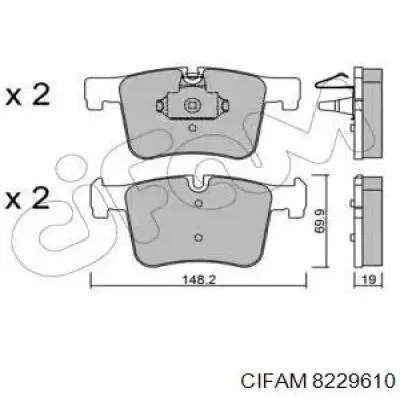 8229610 Cifam Передні гальмівні колодки